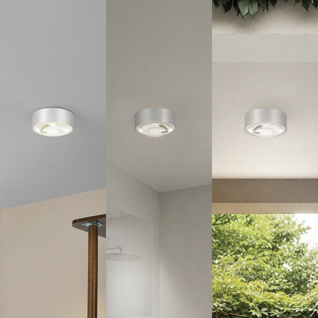 LED innbyggingsspot Siaka grå aluminium bakside