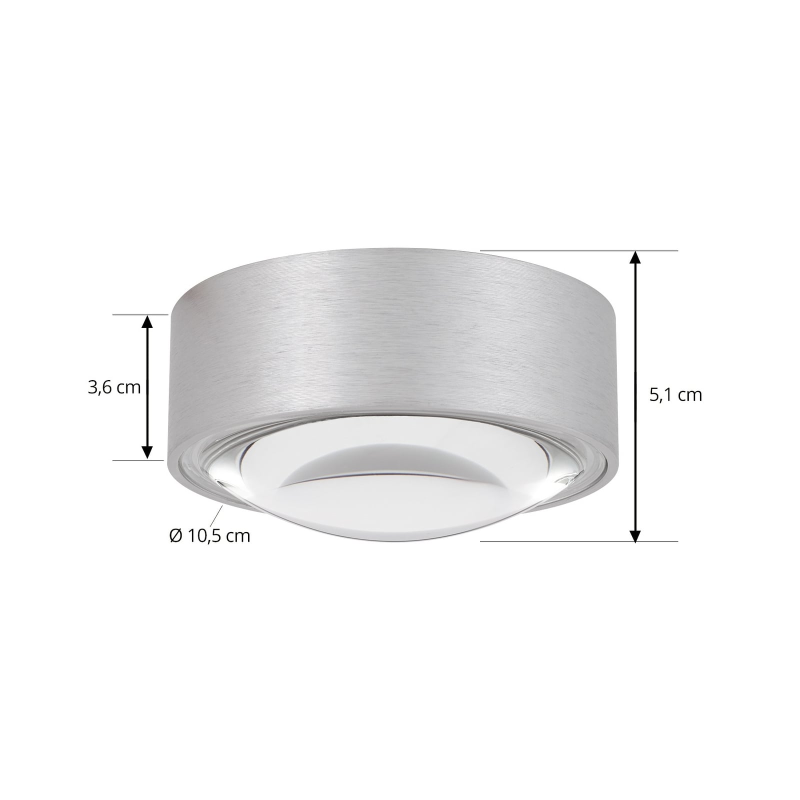 LED innbyggingsspot Siaka grå aluminium nærbilde