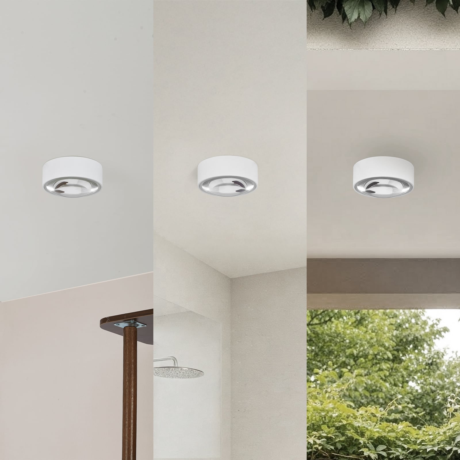 Detalj av LED innbyggingsspot Siaka hvit aluminium Ø10,5 cm IP65