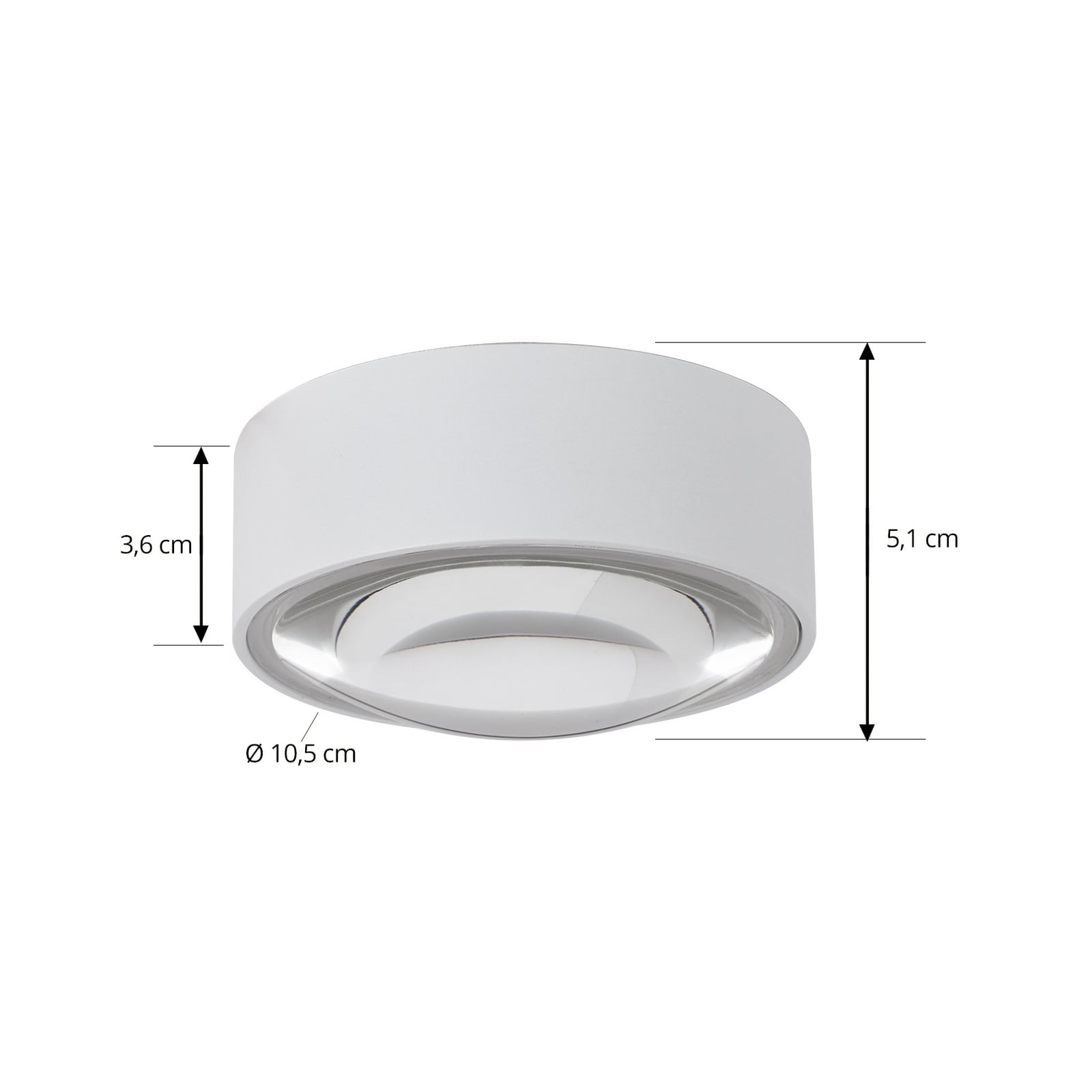 Nærbilde av LED innbyggingsspot Siaka hvit aluminium Ø10,5 cm IP65