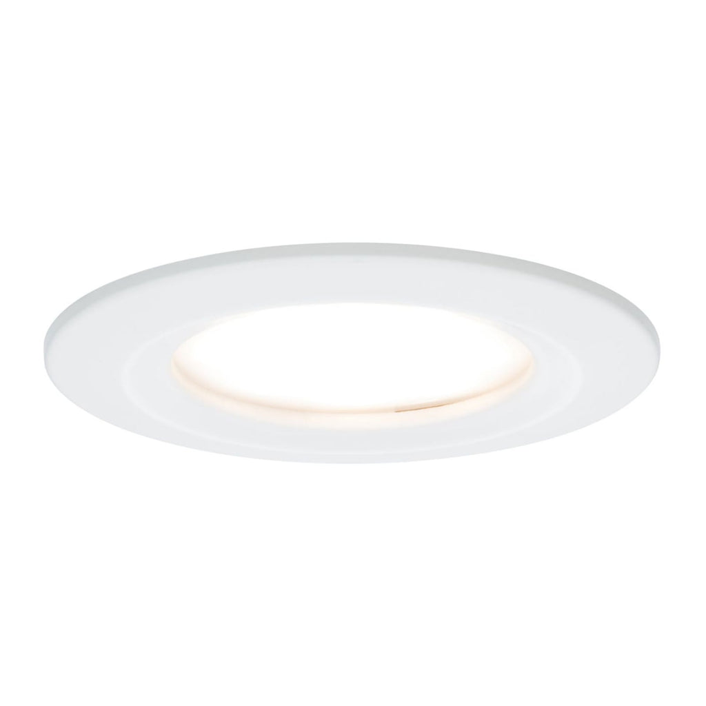LED innbyggingsspot Slim Coin 3-sett dimbar hvit IP44 fra forfra