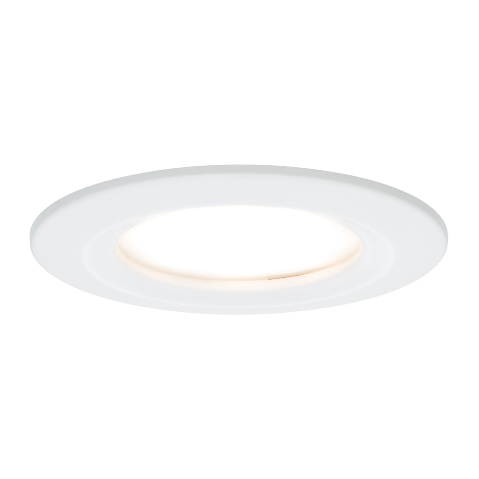 LED innbyggingsspot Slim Coin 3-sett dimbar hvit IP44 fra forfra