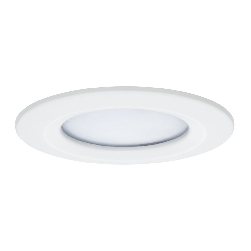 LED innbyggingsspot Slim Coin 3-sett dimbar hvit IP44 bakside og tilkoblingsboks