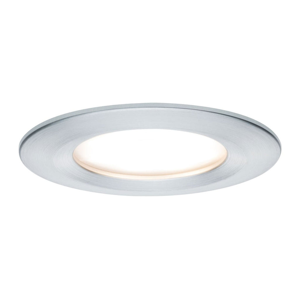 LED innbyggingsspot Slim Coin dimbar 3-pack IP44 aluminium forfra