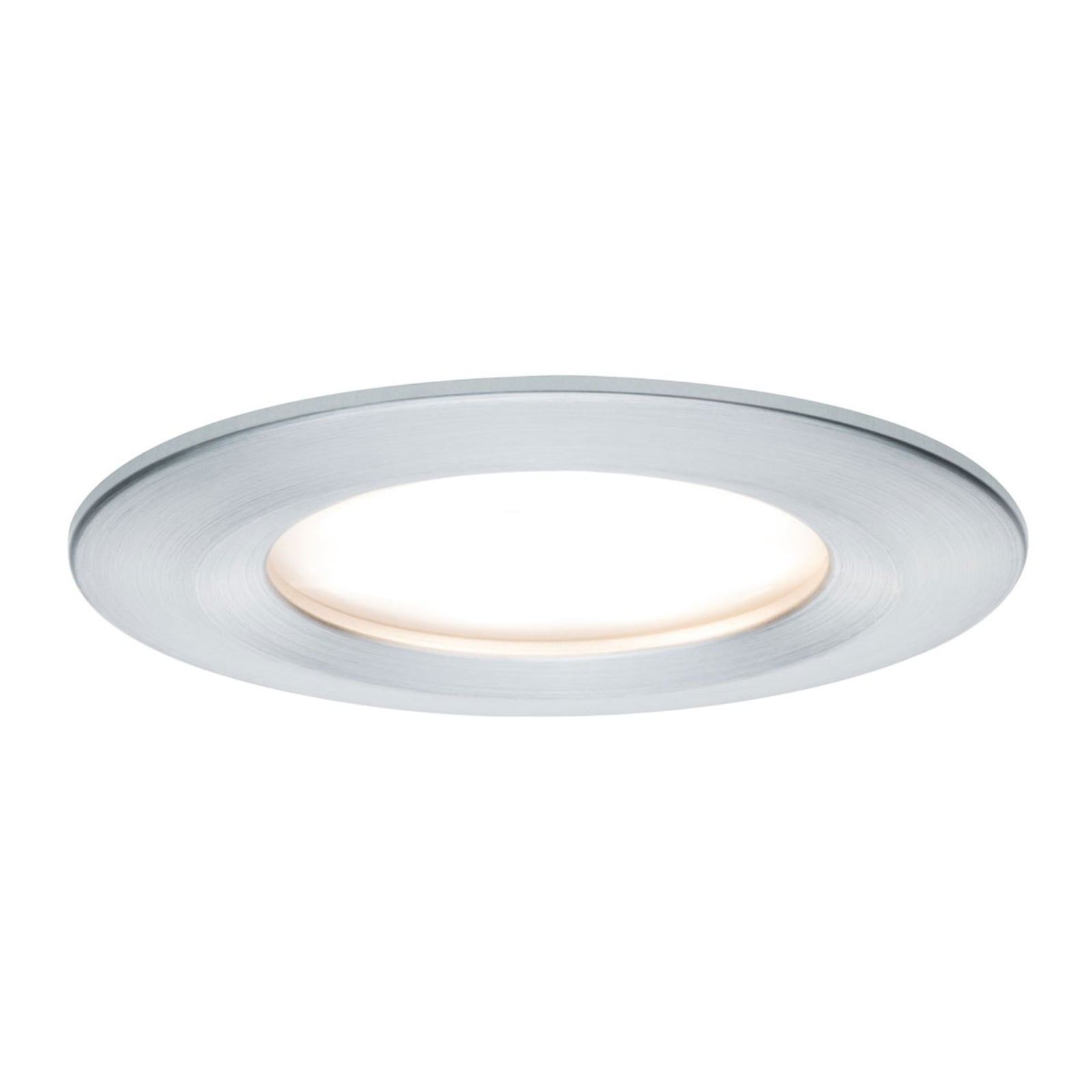 LED innbyggingsspot Slim Coin dimbar 3-pack IP44 aluminium forfra