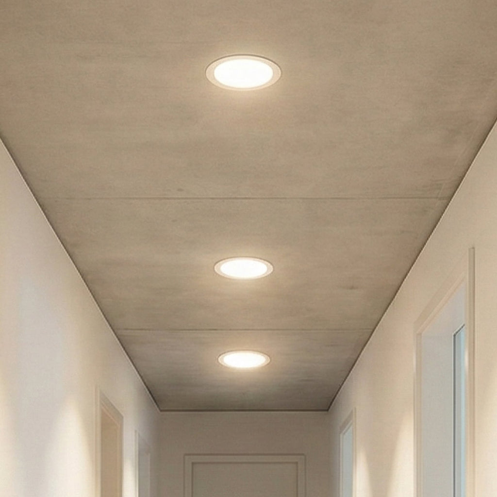 LED innbyggingsspot SLIM rund hvit Ø12 cm 8W 6500K kaldhvit forfra
