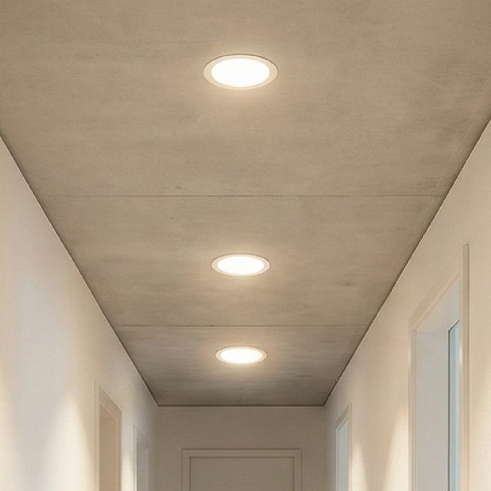 LED innbyggingsspot SLIM rund hvit Ø12 cm 8W 6500K kaldhvit forfra