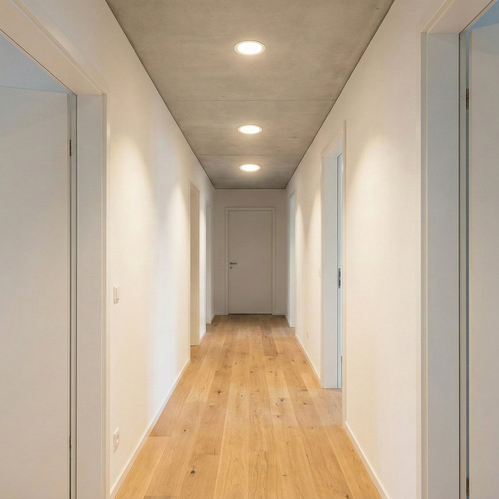 LED innbyggingsspot SLIM rund hvit Ø12 cm 8W 6500K kaldhvit bakside