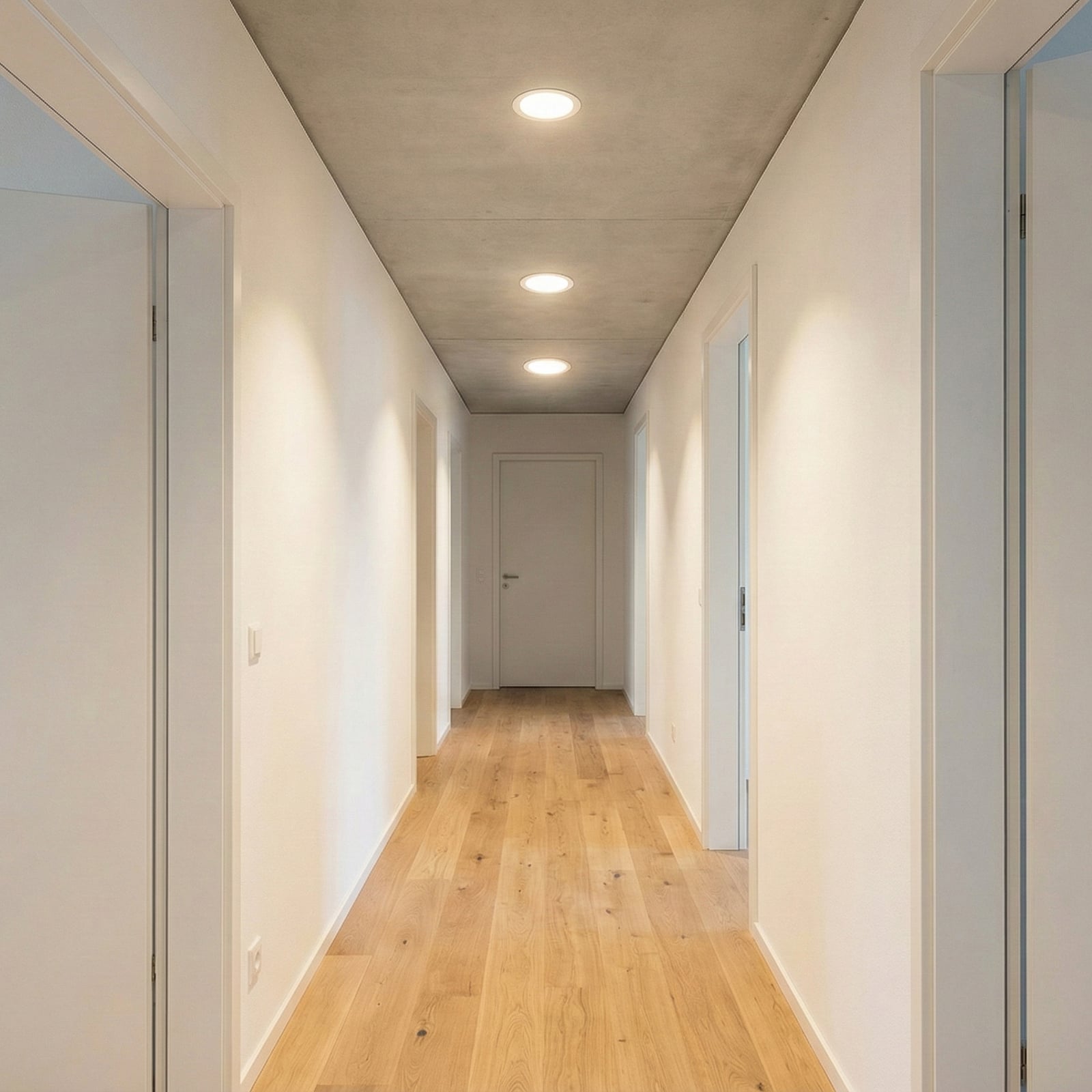 LED innbyggingsspot SLIM rund hvit Ø12 cm 8W 6500K kaldhvit bakside