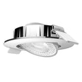 LED innbyggingsspot Slimo svingbar krom Ø8 cm 6W front