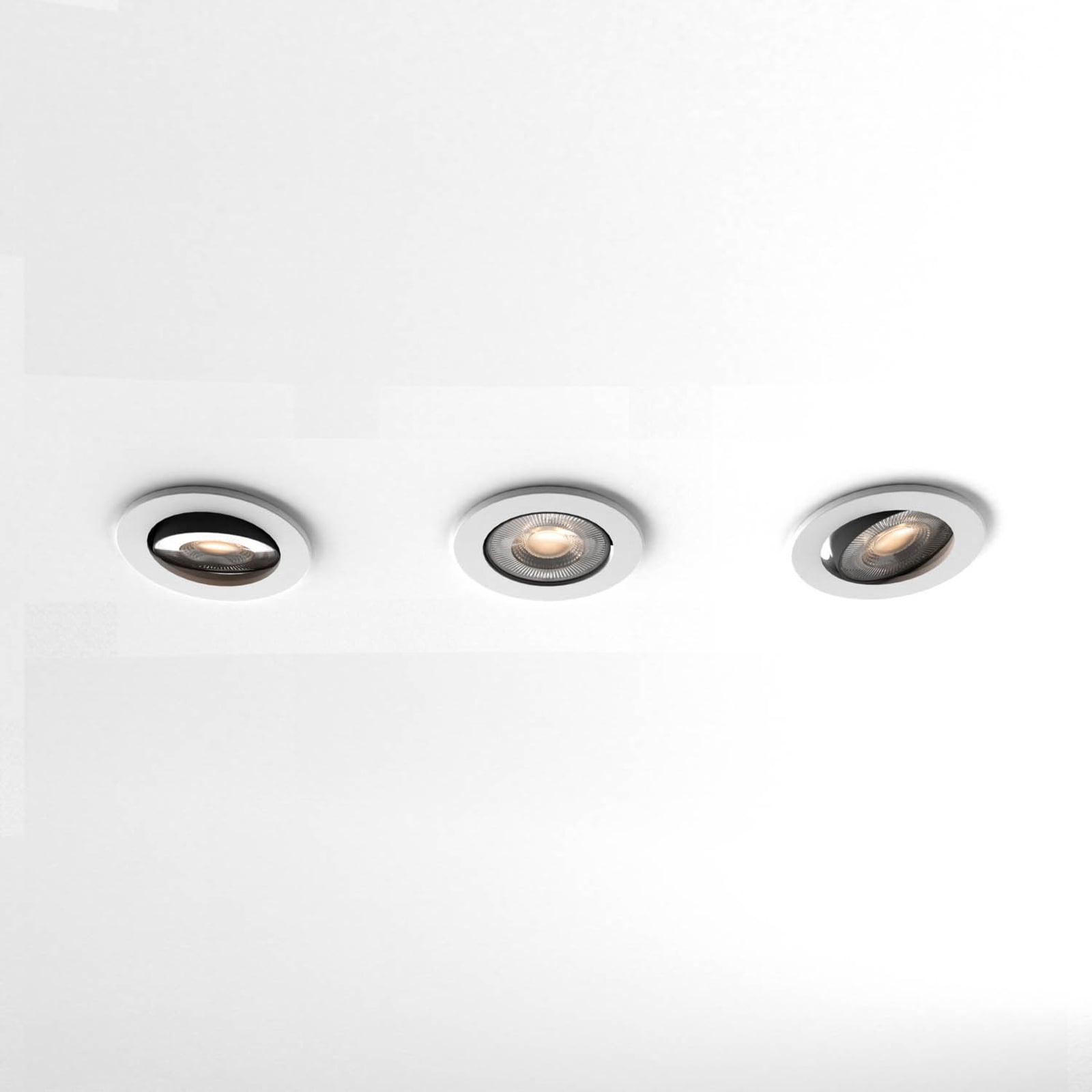 Detalj av LED innbyggingsspot Smart Downlight 3-pk CCT dimbar hvit