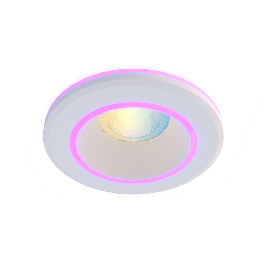 LED innbyggingsspot Smart Halo CCT RGB dimbar IP44 hvit bakside