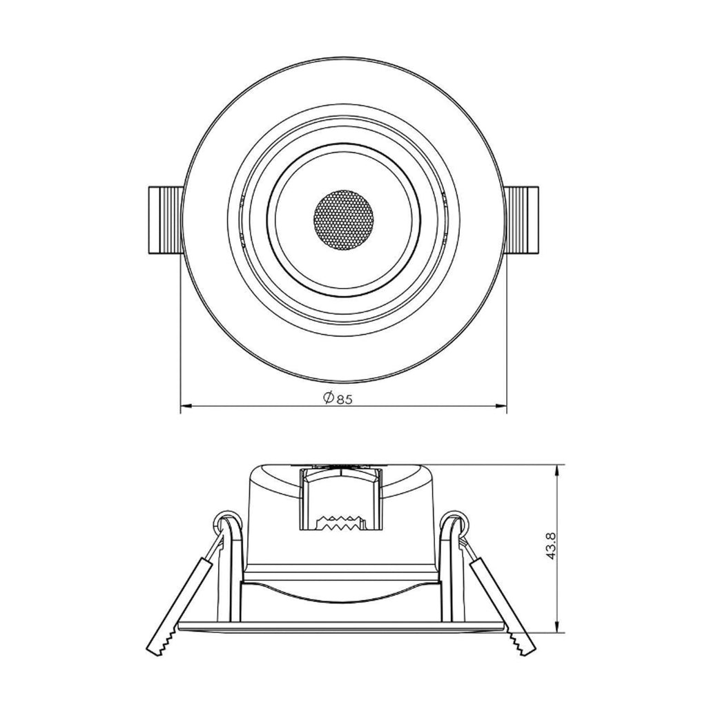 LED innbyggingsspot SMD 68 dimbar hvit 7W bakside