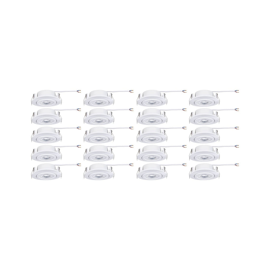 LED innbyggingsspot svingbar hvit Ø8 cm 4,8W 20-pakning Paulmann montert i tak