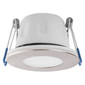 LED innbyggingsspot Tego Slim dimbar 5,5W IP65 nikkel fra forfra