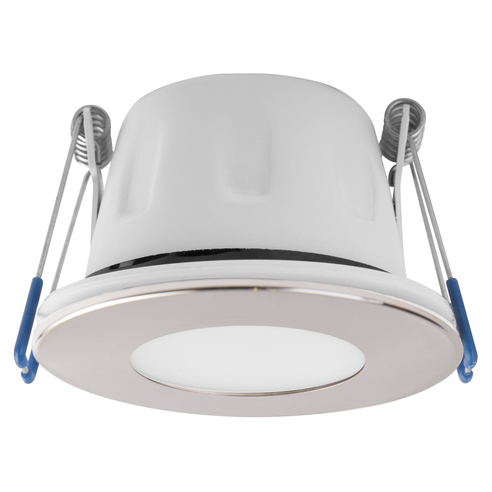 LED innbyggingsspot Tego Slim dimbar nikkel IP65 5,5W front