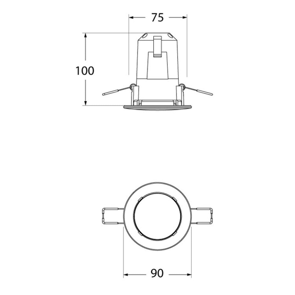 Bakside av LED innbyggingsspot Teresa 90 GU10 CCT 6W svart