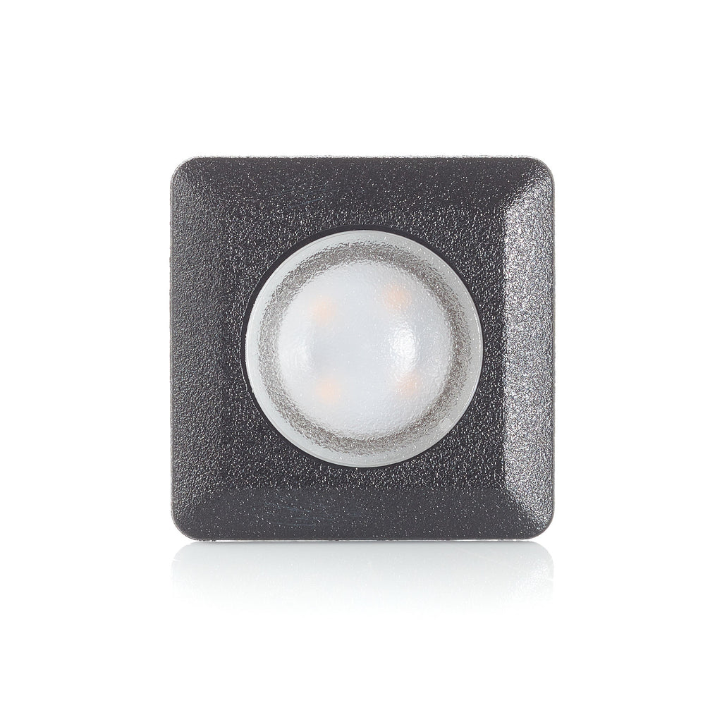 LED innbyggingsspot Teresa firkantet svart IP67 3000K montert i gulv
