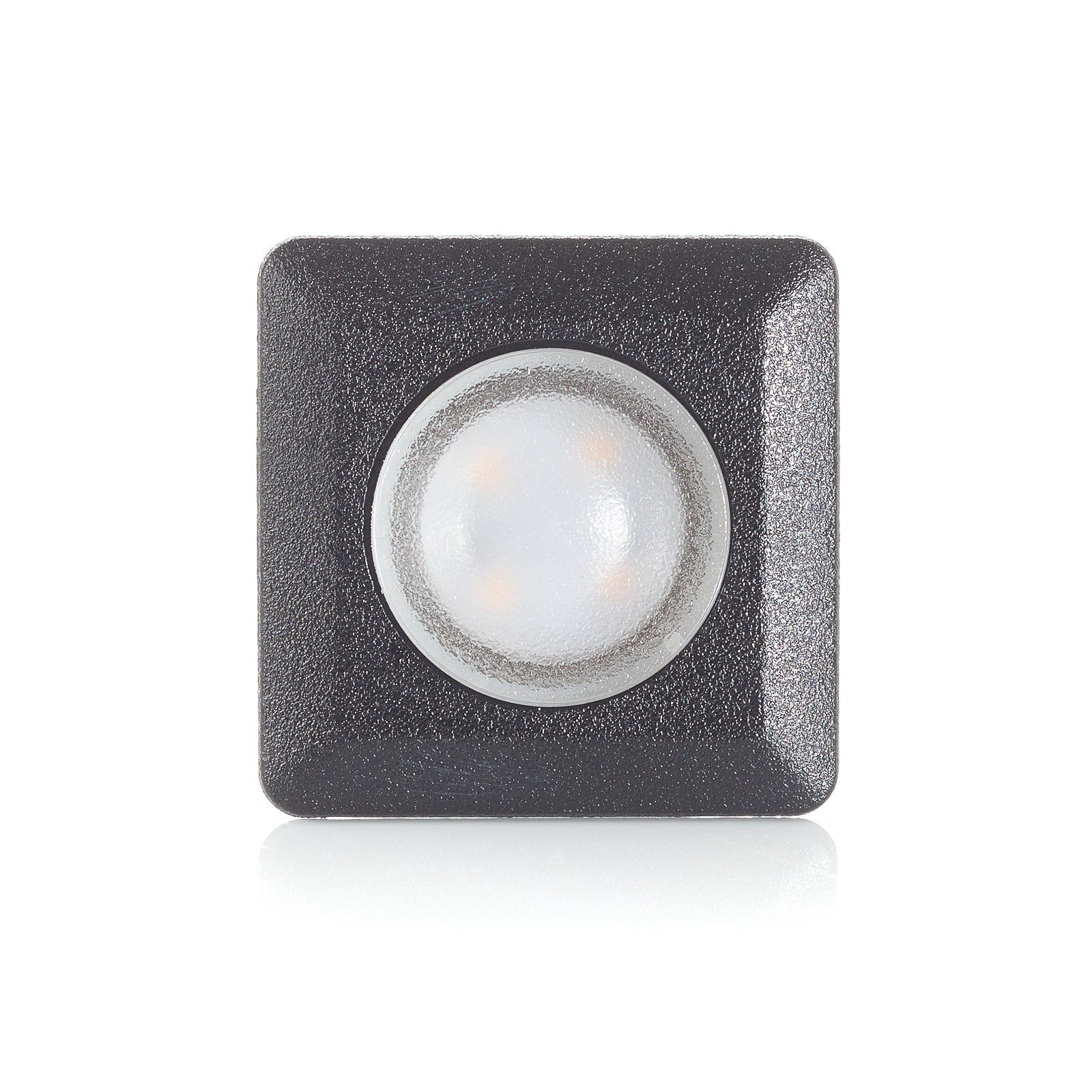 LED innbyggingsspot Teresa firkantet svart IP67 3000K montert i gulv