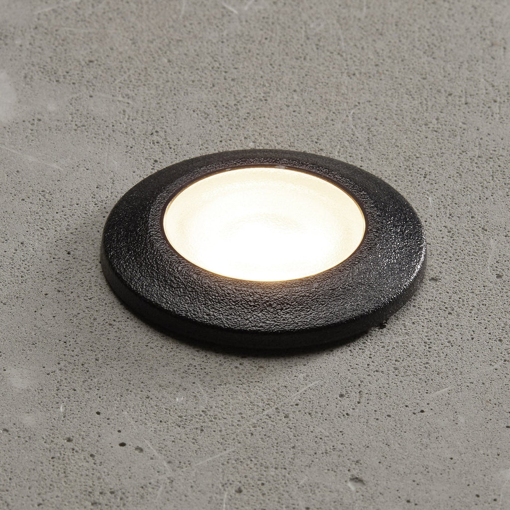 LED innbyggingsspot Teresa rund svart IP67 3000K forfra