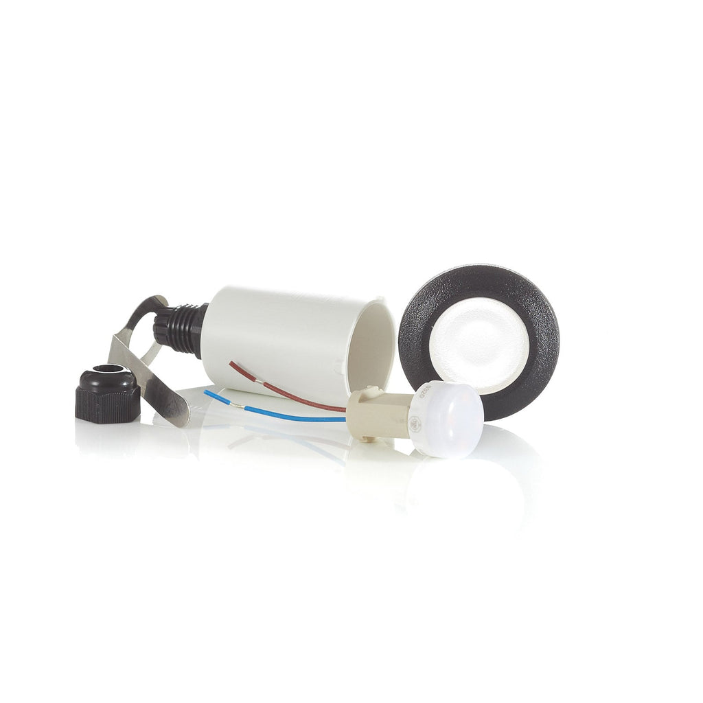 LED innbyggingsspot Teresa rund svart IP67 3000K detalj