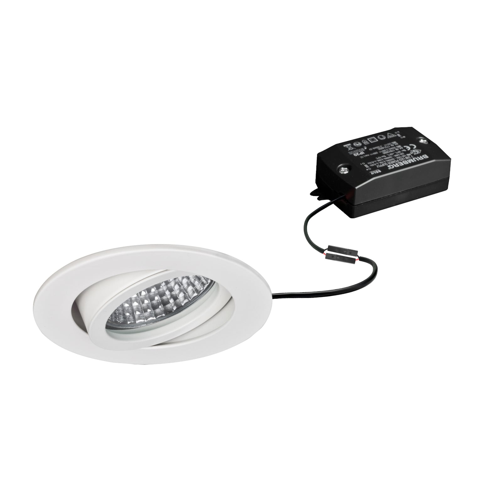 LED innbyggingsspot Tirrel-R hvit matt aluminium front