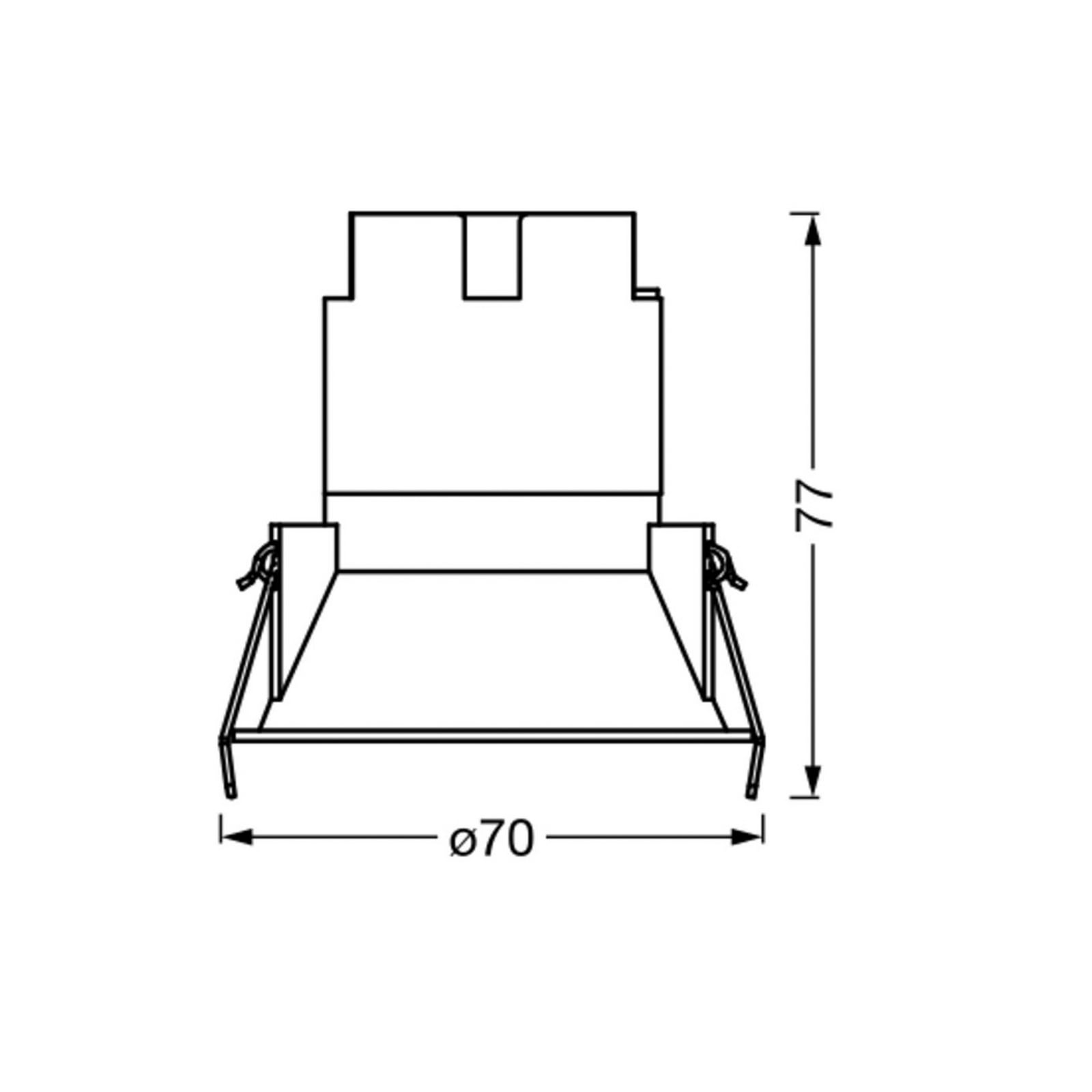 LED innbyggingsspot TWIST hvit Ø7 cm 5W varmhvit IP20 bakside