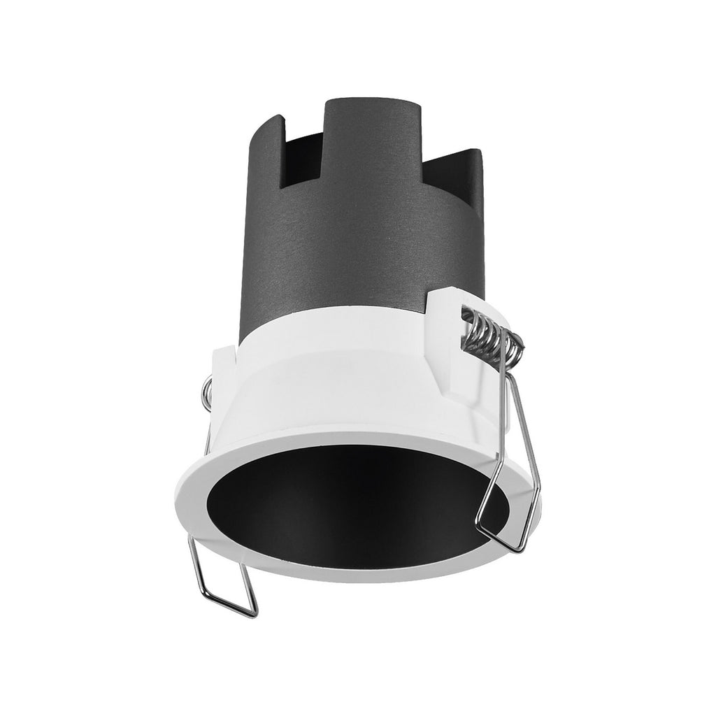 LED innbyggingsspot TWIST hvit/svart Ø7 cm 3000K front