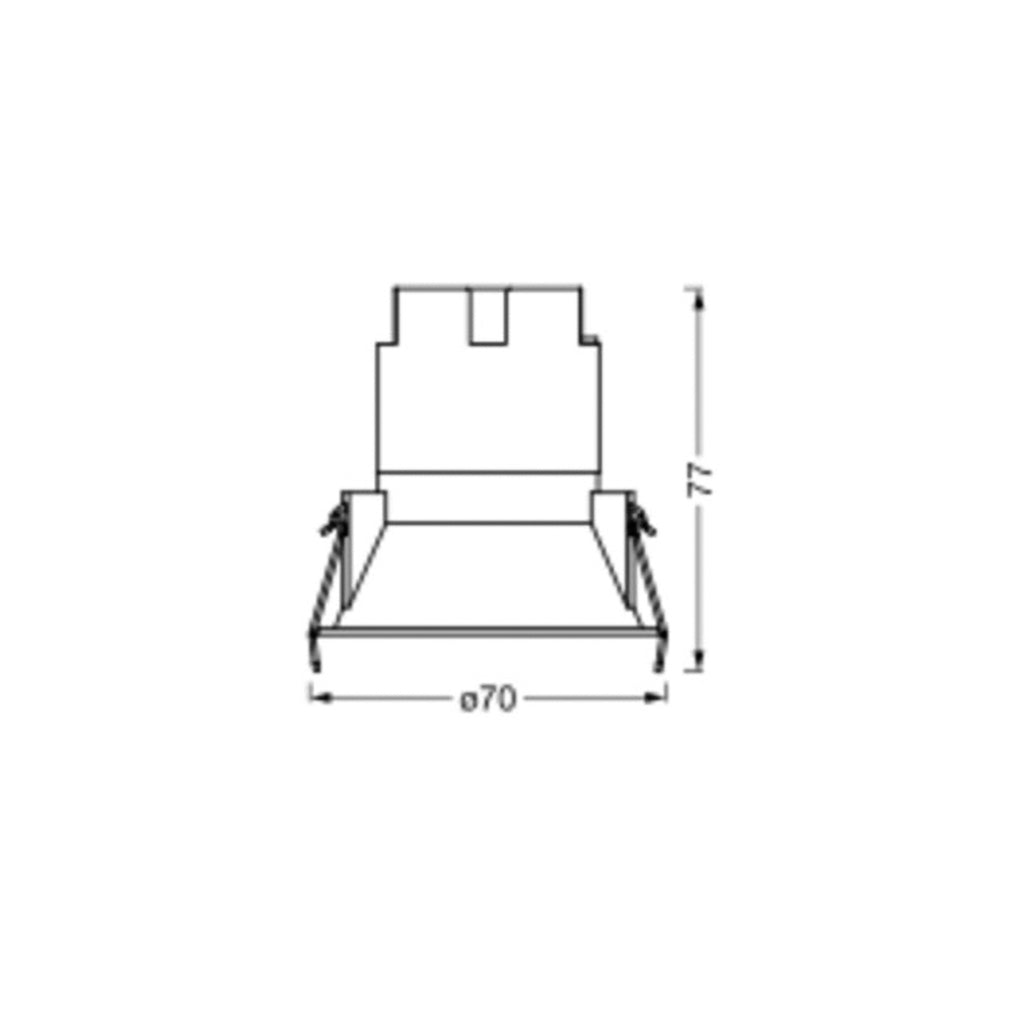 LED innbyggingsspot Twist svingbar Ø7 cm 4000K hvit/sølv detalj