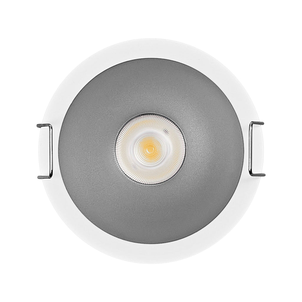 LED innbyggingsspot Twist svingbar Ø7 cm 4000K hvit/sølv sideprofil