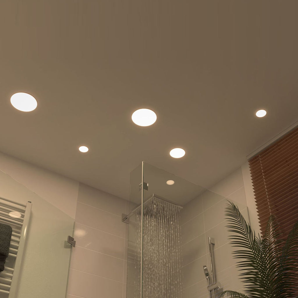 LED innbyggingsspot Veluna Ø12,5 cm 8,5W nøytralhvit IP44 detalj