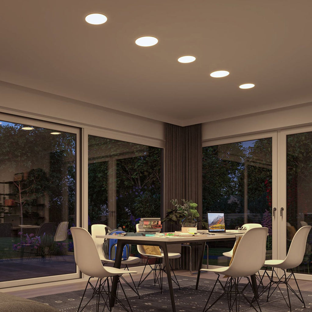 LED innbyggingsspot Veluna Ø12,5 cm 8,5W nøytralhvit IP44 montert i tak