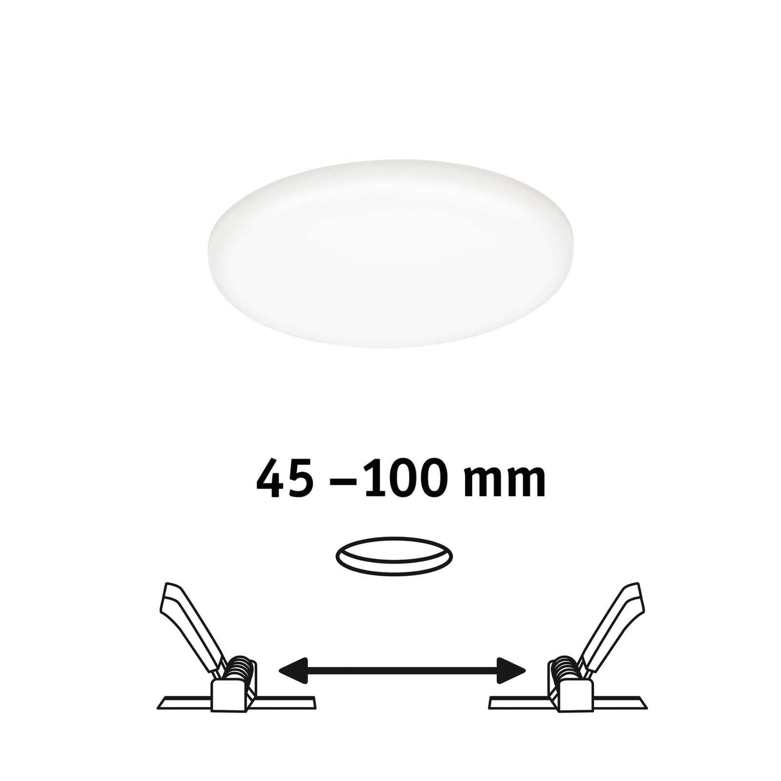LED innbyggingsspot Veluna Ø12,5 cm 8,5W nøytralhvit IP44 installasjon