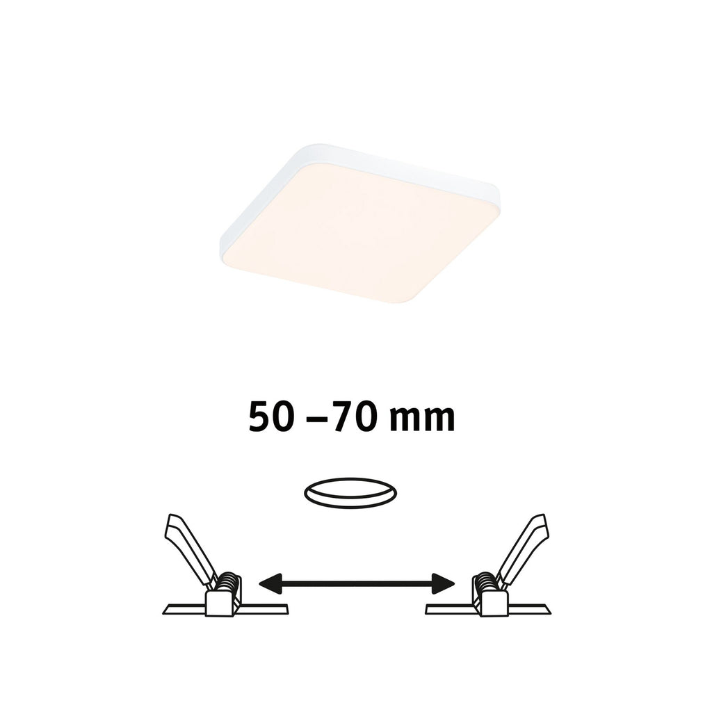LED innbyggingsspot Veluna Edge 9x9 cm 3000K IP44 hvit lysutstråling