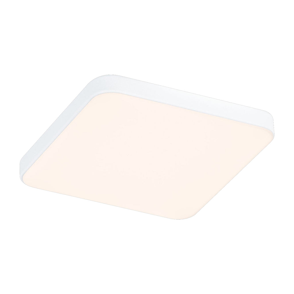 LED innbyggingsspot Veluna Edge 9x9 cm 3000K IP44 hvit montert i tak