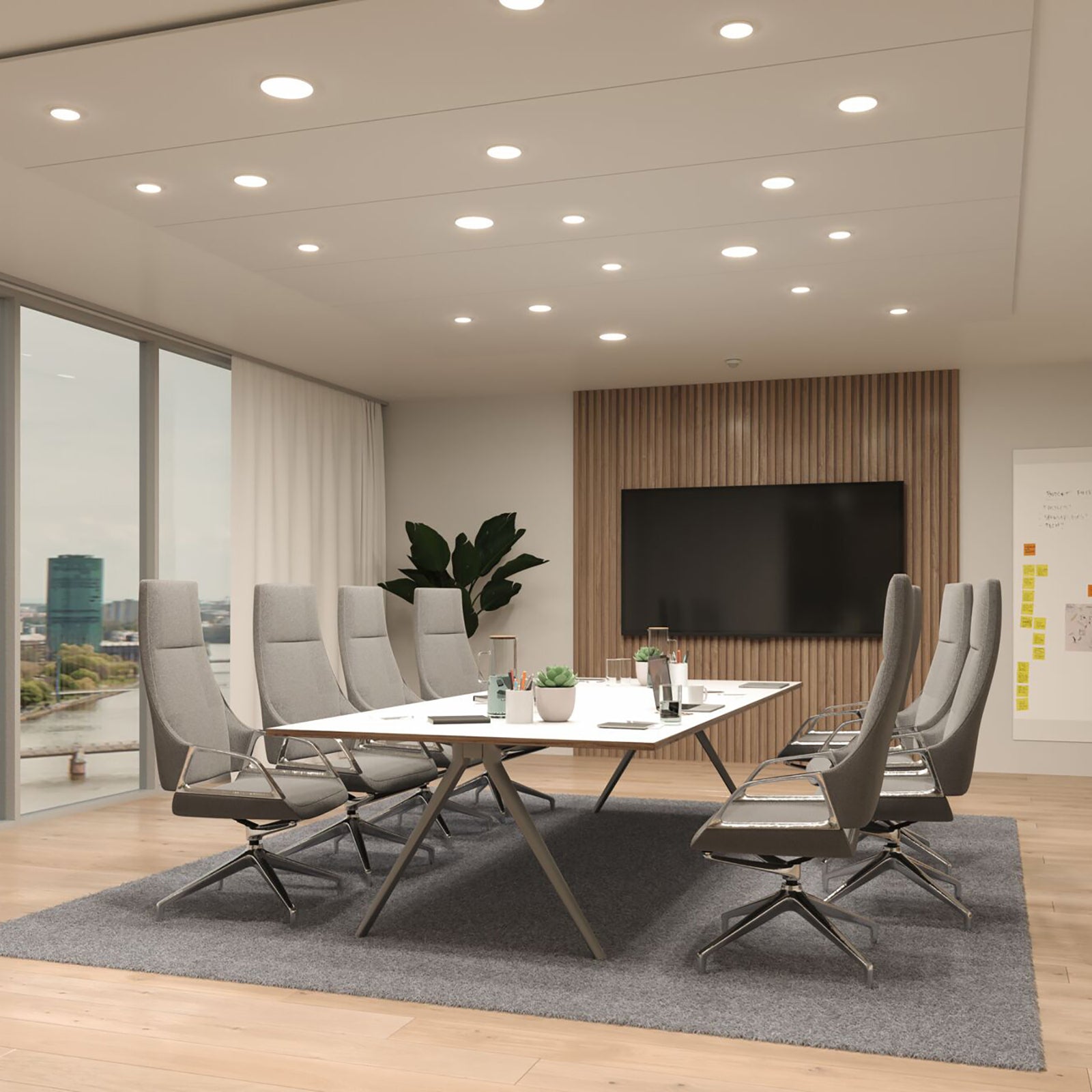LED innbyggingsspot Veluna Edge hvit Ø9 cm 6W IP44 sideprofil