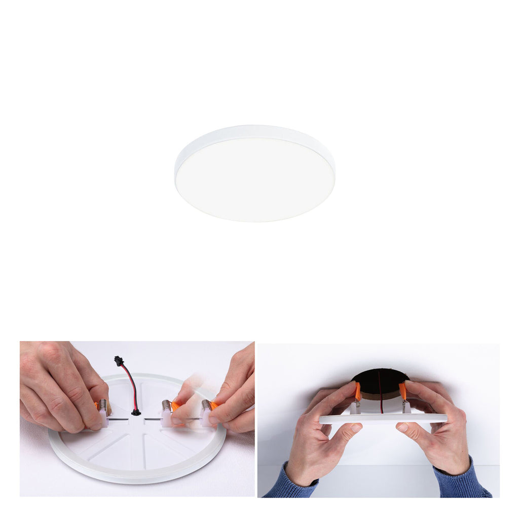 LED innbyggingsspot Veluna Edge hvit Ø9 cm 4000K IP44 bakside