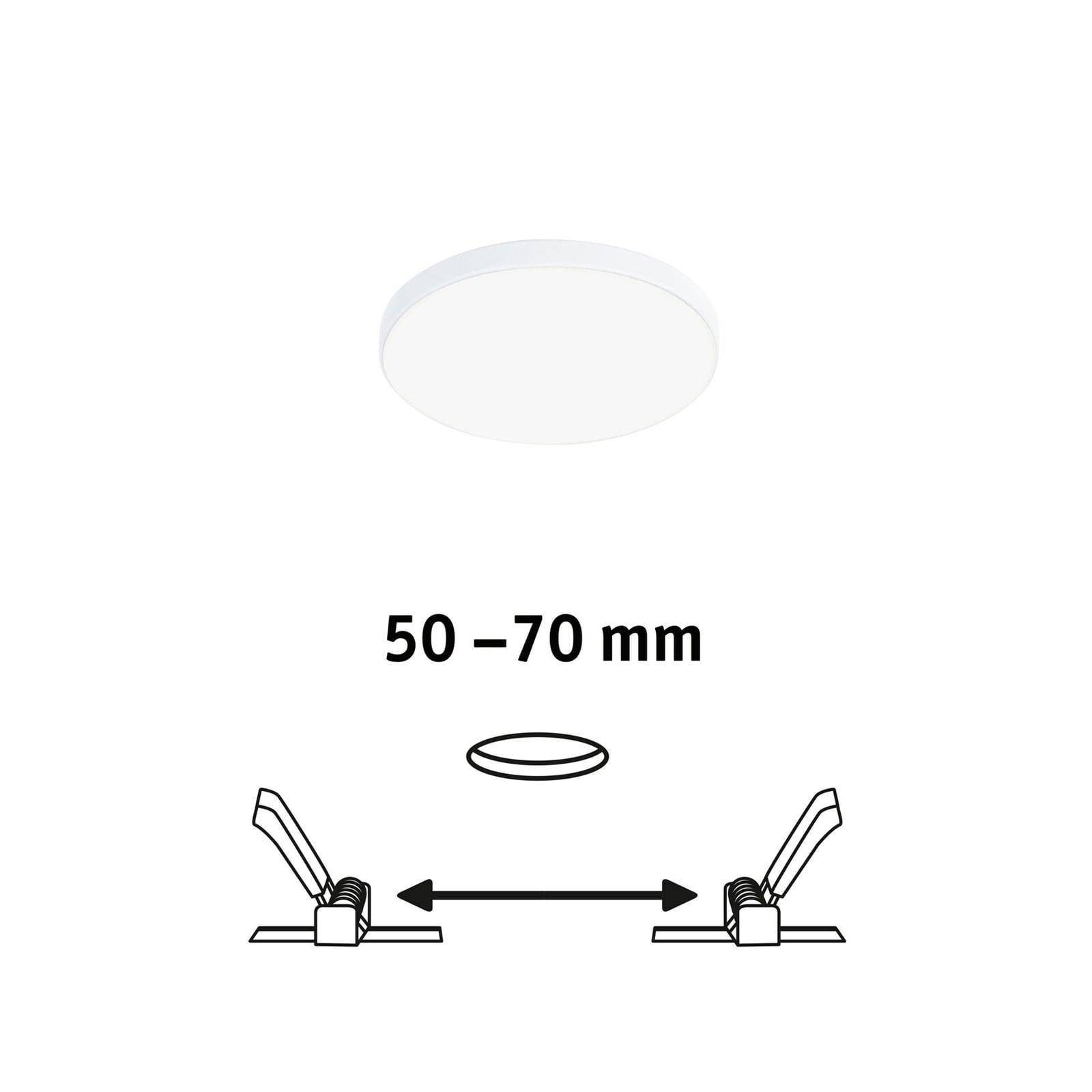 LED innbyggingsspot Veluna Edge hvit Ø9 cm 4000K IP44 detalj