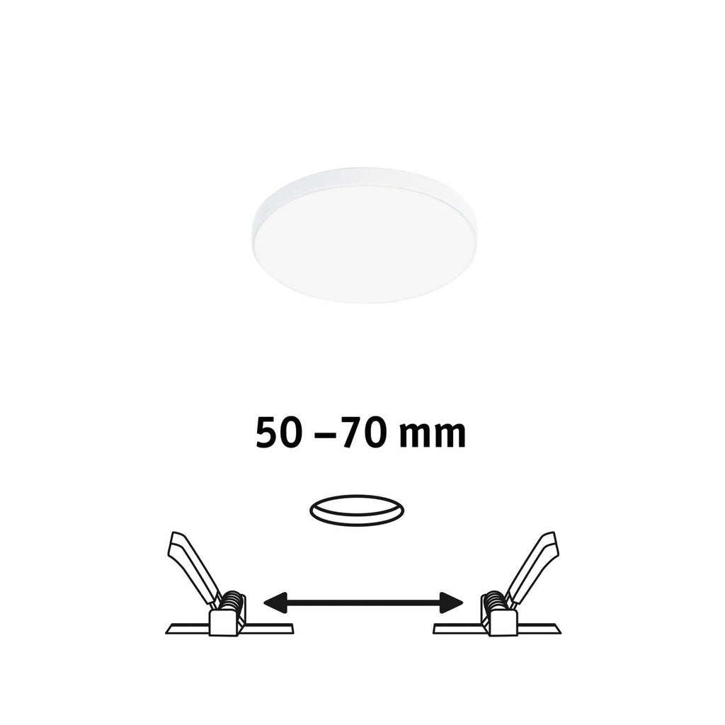 LED innbyggingsspot Veluna Edge hvit Ø9 cm 4000K IP44 installasjonsdetalj