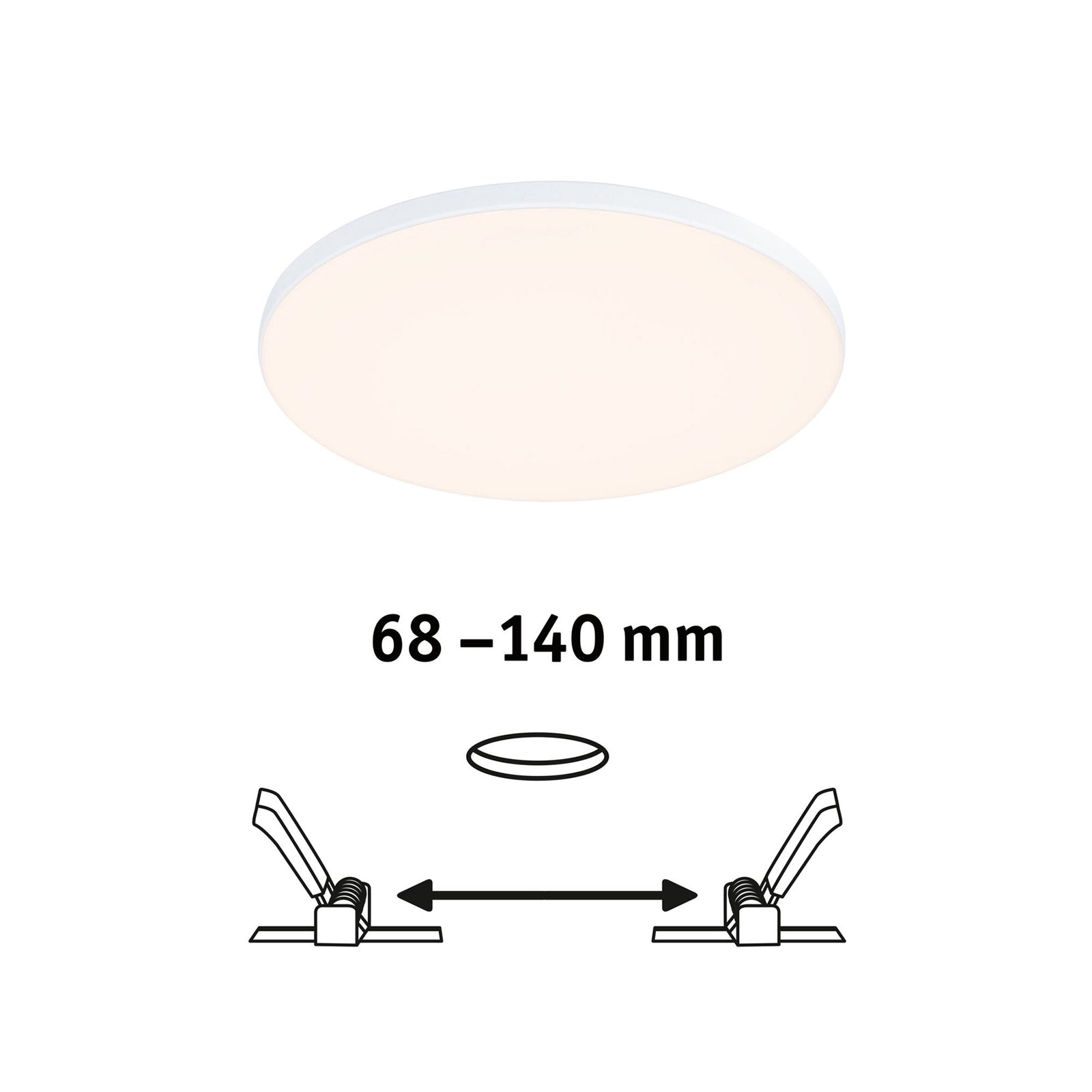 Detalj av LED innbyggingsspot Veluna Edge rund hvit Ø16 cm IP44 12W
