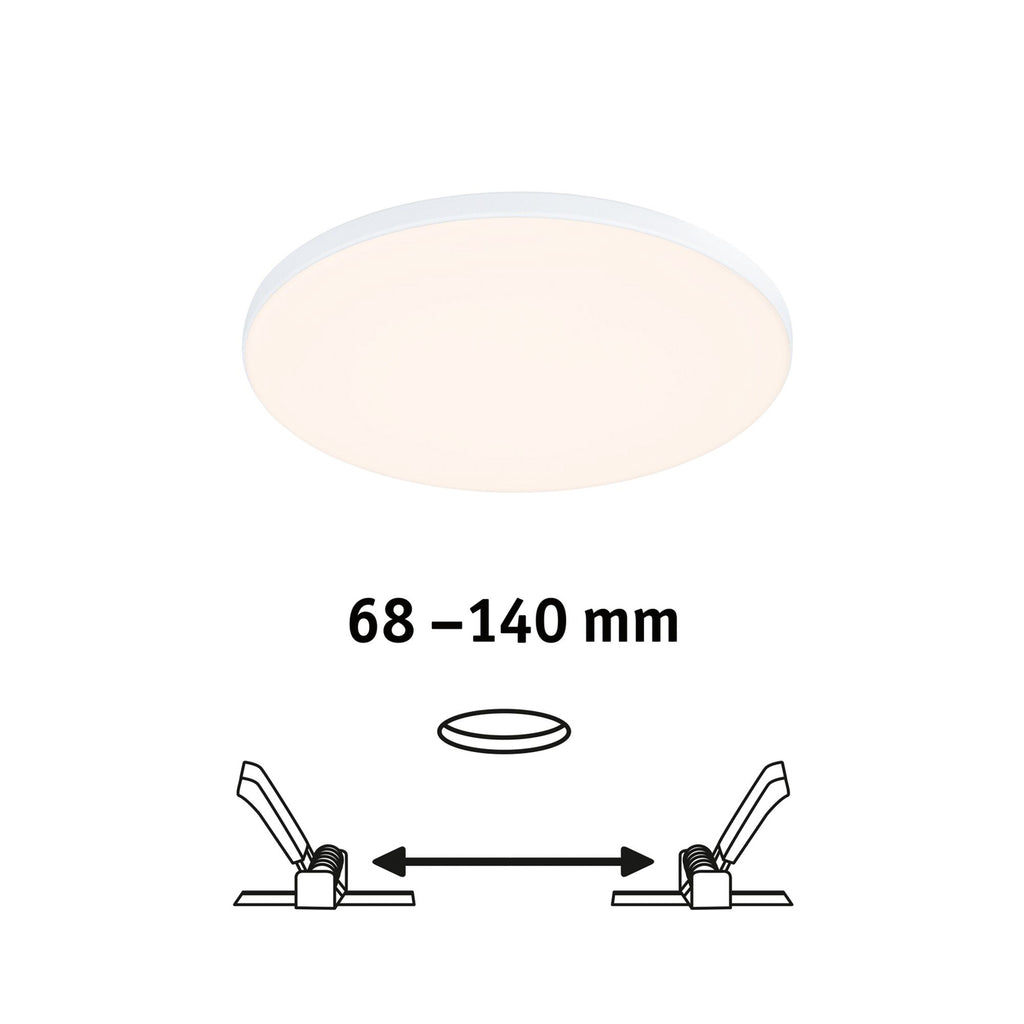 LED innbyggingsspot Veluna Edge rund hvit Ø16 cm IP44 12W med inkludert trafo