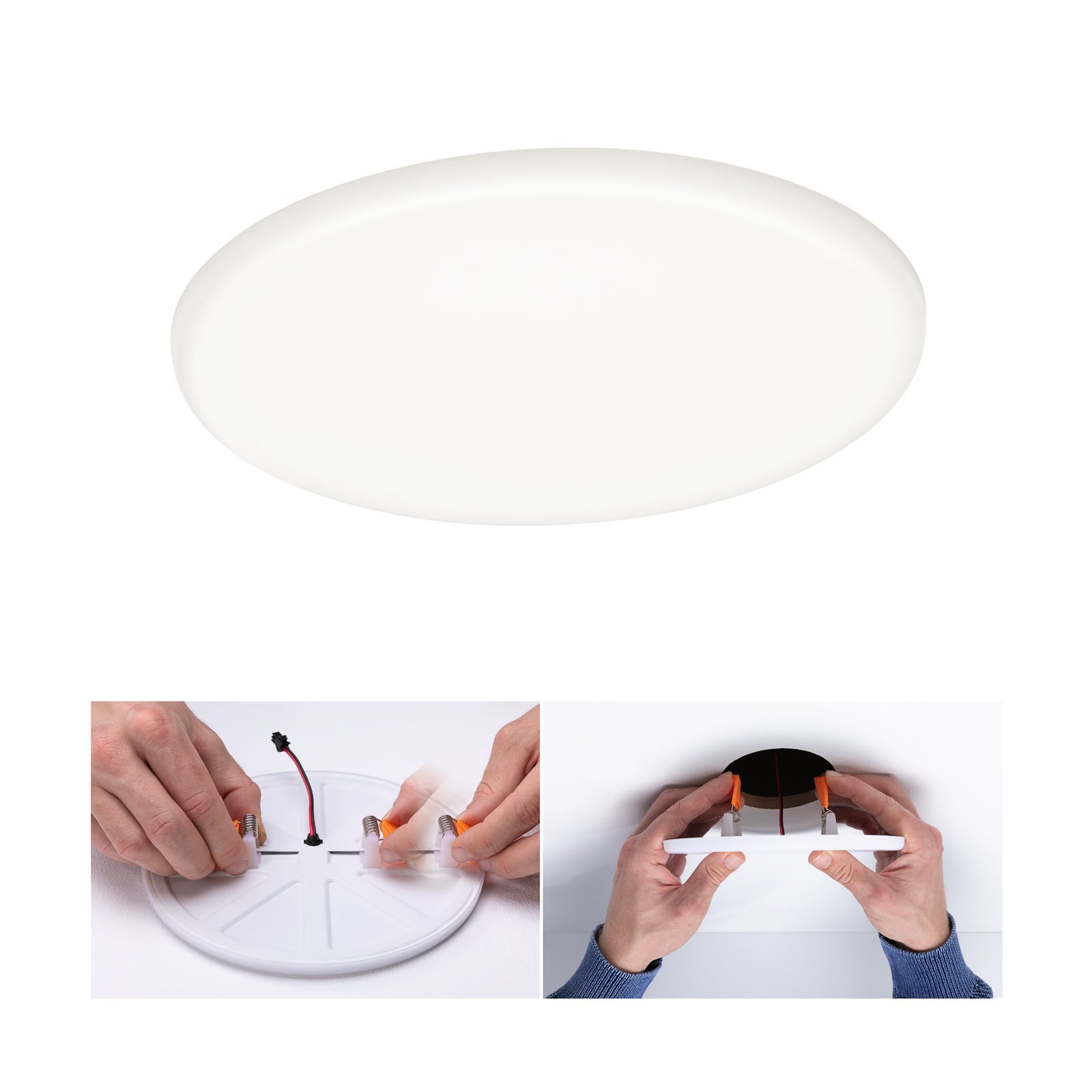 LED innbyggingsspot Veluna hvit Ø18,5 cm 4000K IP44 forfra