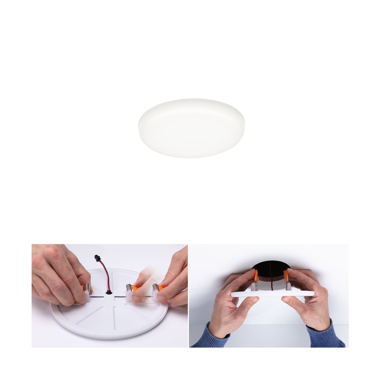 LED innbyggingsspot Veluna hvit Ø7,5 cm IP44 4000K forfra