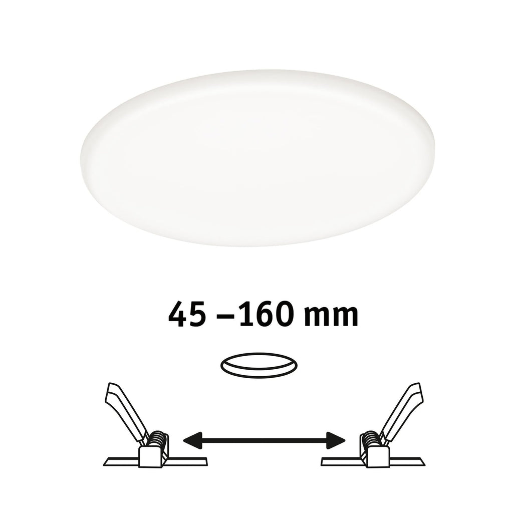 LED innbyggingsspot Veluna hvit Ø18,5 cm 4000K IP44 med lys på