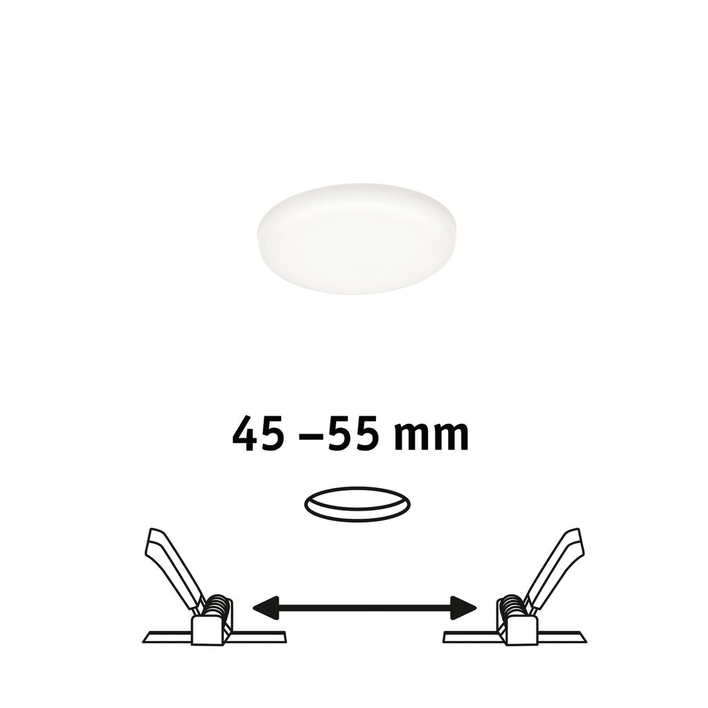 LED innbyggingsspot Veluna hvit Ø7,5 cm IP44 4000K lysdetalj