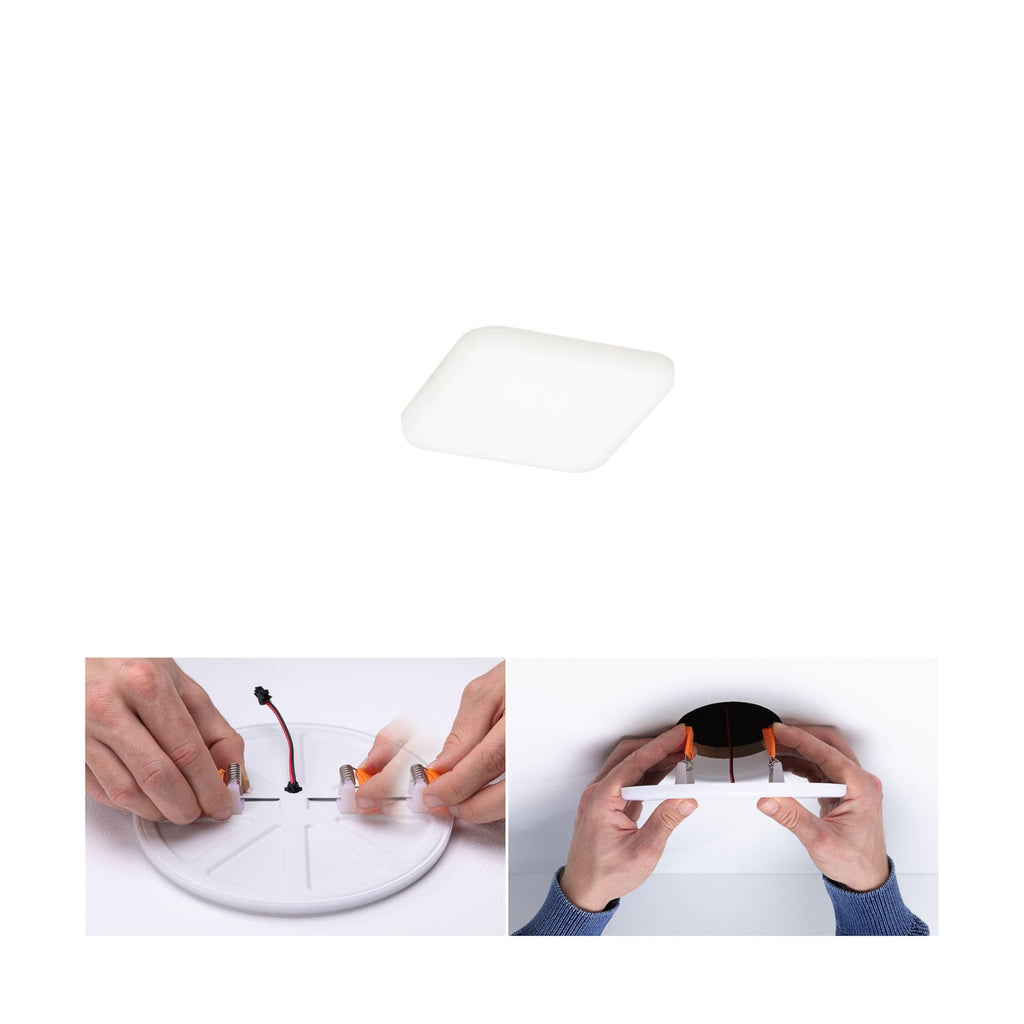 LED innbyggingsspot Veluna kvadratisk hvit 7,5x7,5 cm IP44 forfra