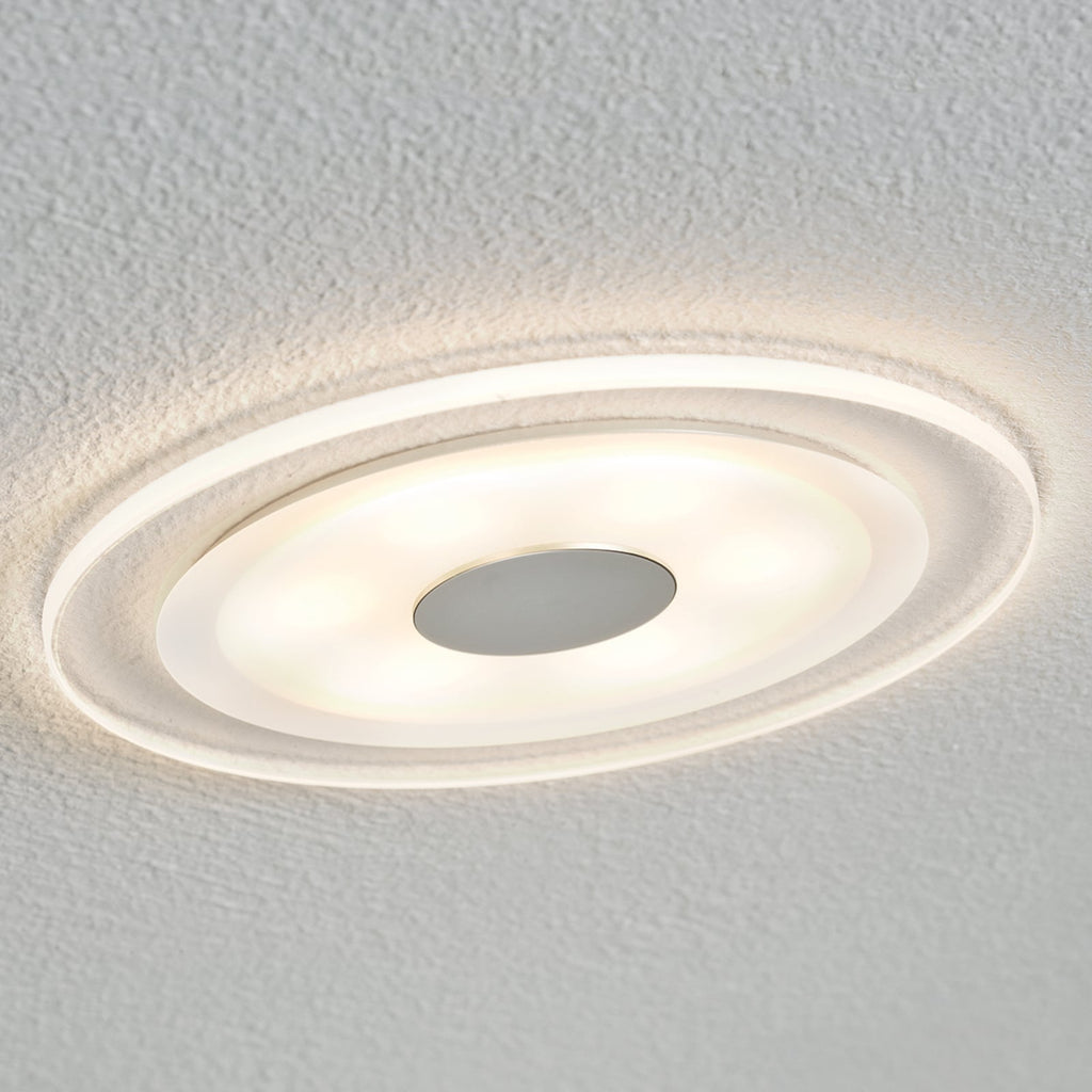 LED innbyggingsspot Whirl matt krom akryl Ø15 cm 6W Paulmann forfra