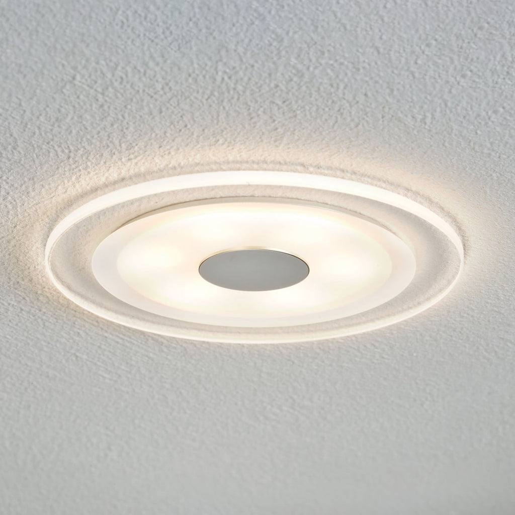 LED innbyggingsspot Whirl matt krom Ø15 cm detalj av metall og akryl