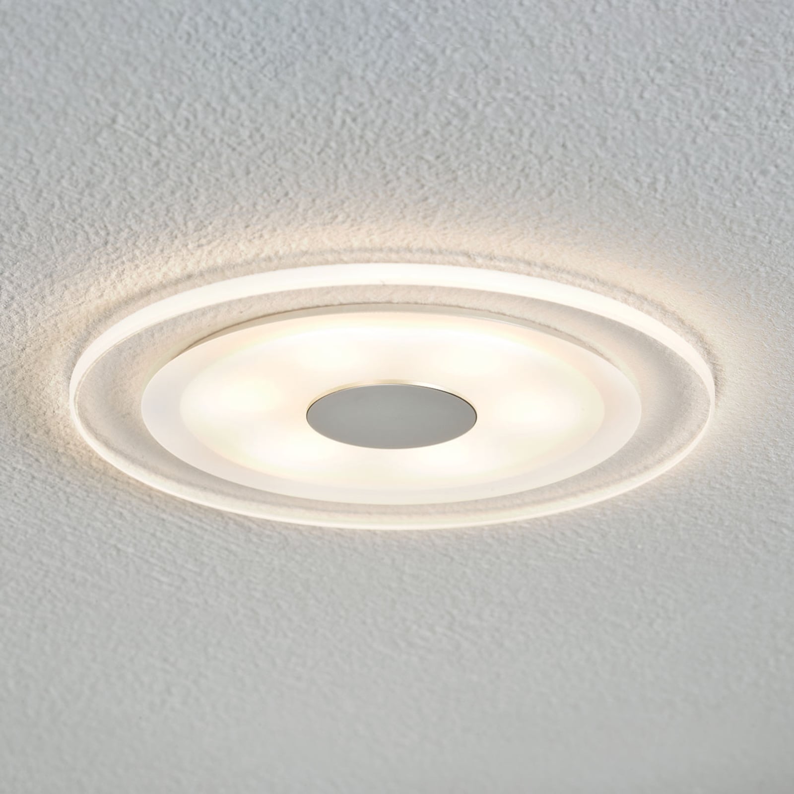 LED innbyggingsspot Whirl matt krom Ø15 cm detalj av metall og akryl
