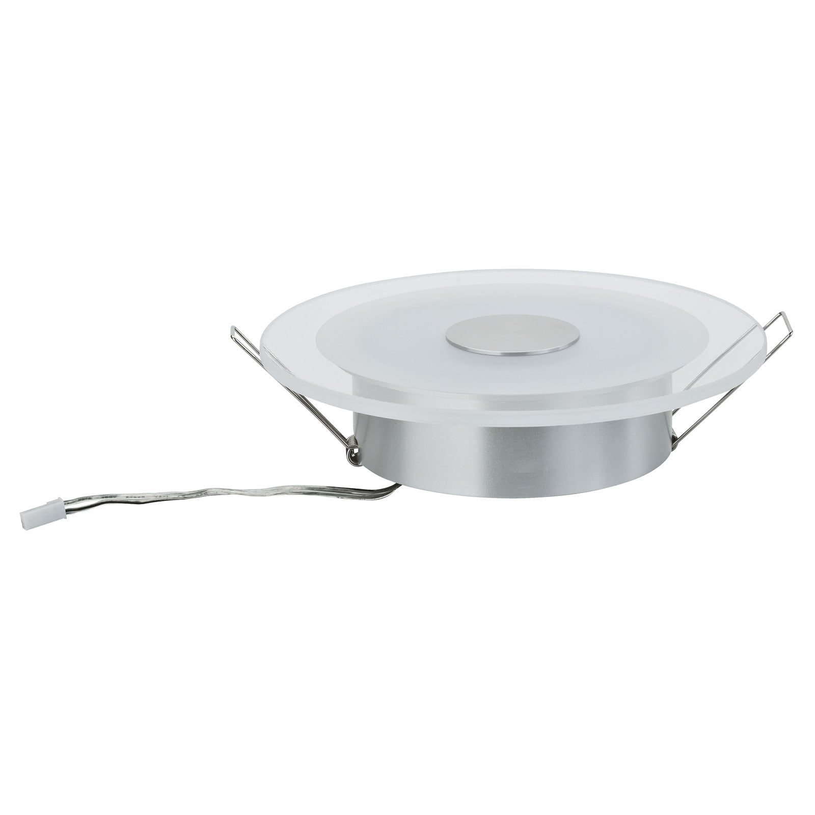LED innbyggingsspot Whirl matt krom Ø15 cm lysstyrke demonstrasjon